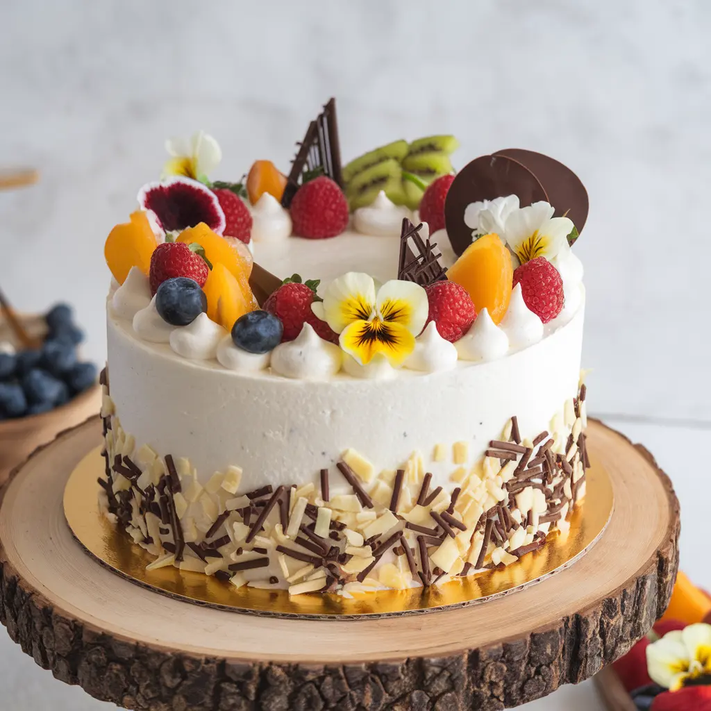 Bavarian Bliss Cake on a decorated dessert table