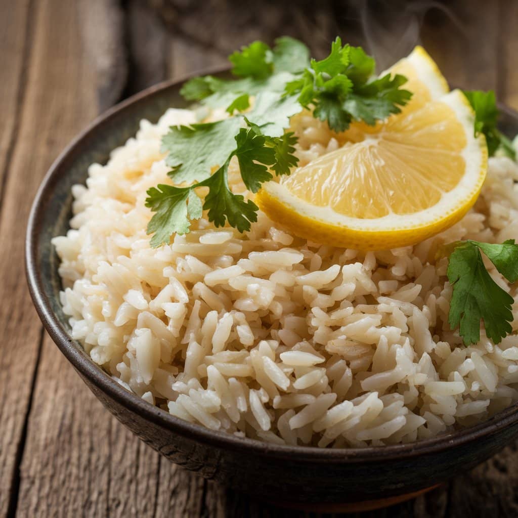 A bowl of perfectly cooked flavorful rice.