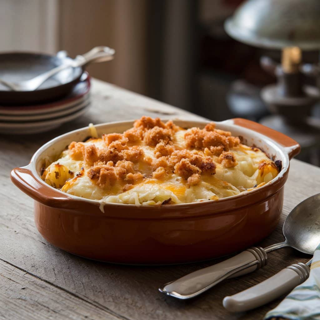 Classic Potato Casserole in a Baking Dish