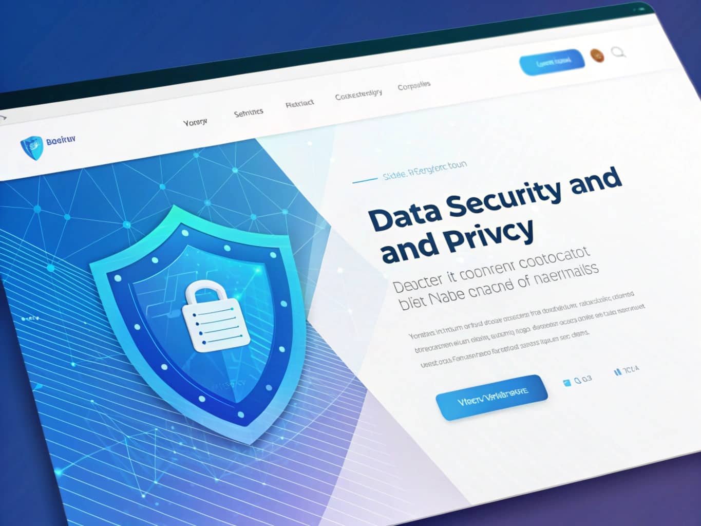 Privacy Policy for Your Top Recipes - A visual representation of data security with a shield icon and modern website design.