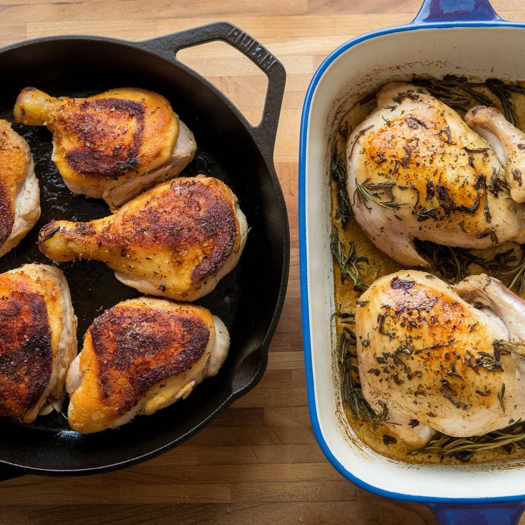 Skillet vs. Oven-Cooked Chicken Comparison