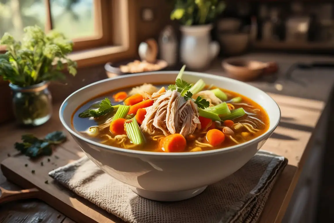 Gluten-Free Soup in a rustic kitchen setting