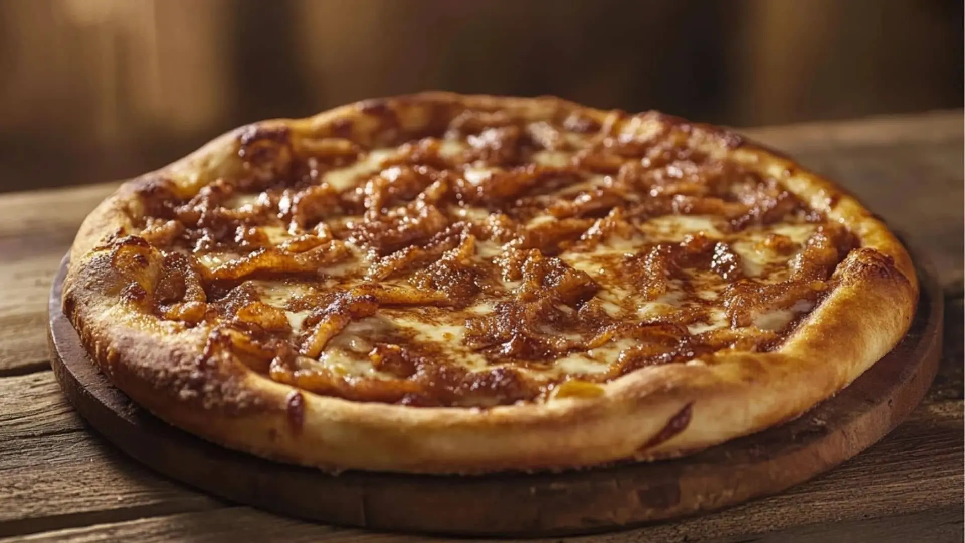 Delicious cinnamon sugar pizza with a crispy, golden crust